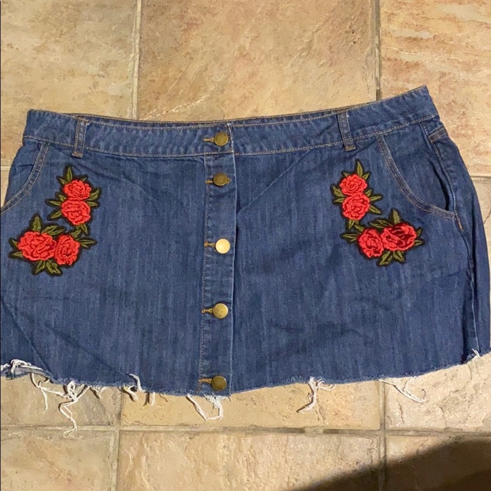 Forever 21 plus size denim mini skirt